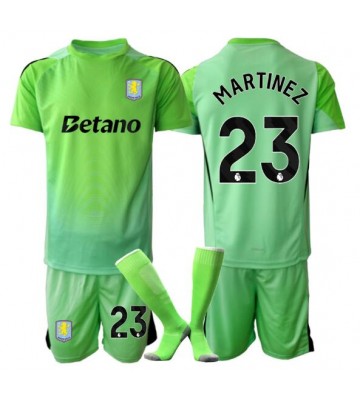 Aston Villa Emiliano Martinez #23 Portiere Seconda Maglia Bambino 2025-26 Manica Corta (+ Pantaloni corti)